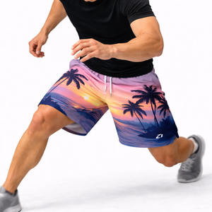 Shorts de Playa con Estampado de Atardecer para Hombre, Ligeros, con Cintura Ajustable, Shorts de Baño Casuales de Secado Rápido, Ropa de Verano para Vacaciones, Proveedor Personalizado - Product Image 3