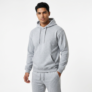 Conjunto Deportivo Unisex Gris con Capucha, Sudadera y Pantalones Largos de Algodón, Color Sólido Informal con Cordón Ajustable, Corte Regular para Adultos - Product Image 5