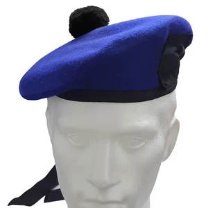 Gorro Balmoral Escocés Liso Azul Vibrante, Gorro de Lana Balmoral, Gorro de Pípere para Kilt, OEM ODM - Product Image 2