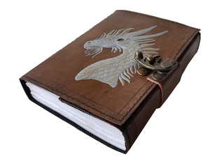 Embossed Genuine Leather Hardcover A5 Journal Dragon Game Thrones <b>Diary</b> Clasp <b>Lock</b> Vintage Shadow <b>Diary</b> - Product Image 3