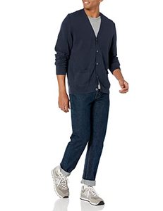 Cárdigan Casual para Hombre con Cuello en V, Cachemira Pura Cepillada, Tejido Liso con Diseño de Bolsillo con Botón y Parche, Estilo Ajustado - Product Image 6