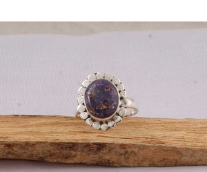 Bague Statement en Argent Sterling 925 avec Améthyste et Cuivre Violet, Motif Pétale de Fleur Classique, Bijou Fait Main pour Fête, Vente en Gros - Product Image 3