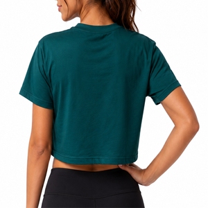 Camiseta Corta Personalizada para Mujer, de Algodón, Holgada, Informal, de Manga Corta, a la Moda, de Corte Relajado, Ligera, Estilo Urbano - Product Image 3