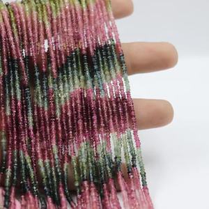 Rondelle à facettes de tourmaline de pastèque naturelle 3mm multi-tourmaline fabrication de bijoux gemmes - Product Image 1