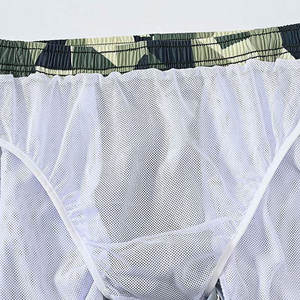 Shorts de Baño Personalizados para Hombre, Diseño Geométrico de Camuflaje en la Parte Delantera, Impermeables, de Secado Rápido, con Forro de Malla, Venta al Por Mayor - Product Image 4