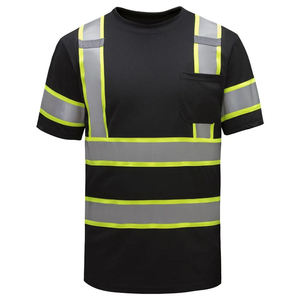 เสื้อยืดแขนสั้นสะท้อนแสงสำหรับผู้ชายรุ่นใหม่ ระบายอากาศได้ดี ผลิตจากโพลีเอสเตอร์ มีกระเป๋า เหมาะสำหรับงานที่ต้องการความปลอดภัย - Product Image 4
