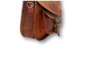 Vintage Genuine Leather Crossbody Bag With Buckle Closure Single <b>Strap</b> <b>Shoulder</b> Bag For Daily Use - Product Image 4