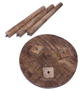 Table d'appoint antique finition brûlée, lot de 1, style campagne française, élégamment fabriquée à la main, mobilier de salon en gros - Product Image 2