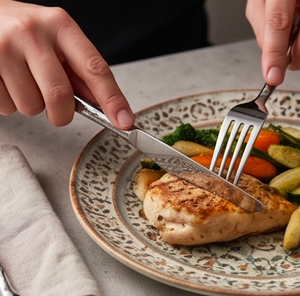 Stainless Steel Flatware Set Minimalist <b>Wave</b> Handle High <b>Mirror</b> Polish Dishwasher Safe For Wedding And Dining Utensils - Product Image 4
