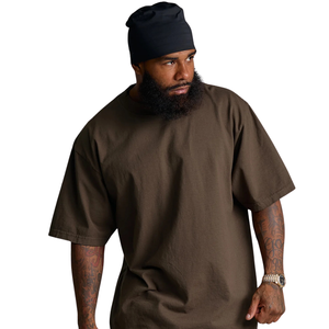 Camiseta Oversize de Cuello Redondo para Hombre, Manga Corta Ancha, Hombro Caído, Ajuste Holgado y Recto, Estilo Casual Urbano, Venta al por Mayor, Camisetas de Algodón Personalizadas - Product Image 3