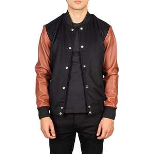 Veste varsity tendance pour homme avec un design slim fit et un tissu en laine légère - Product Image 6
