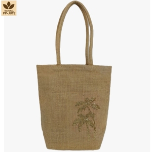 Sac de plage en jute naturel laminé, sac de voyage, 35x35x13 cm, logo personnalisé, vente en gros, OEM, marque privée, commande en gros, modèle SNCH97 - Product Image 1