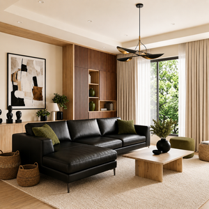 Sofá de Cuero Vintage, Muebles Modernos de Mediados de Siglo, Exportación para Proyectos de Hoteles, Villas y Hogares, Muebles para Sala de Estar - Product Image 1
