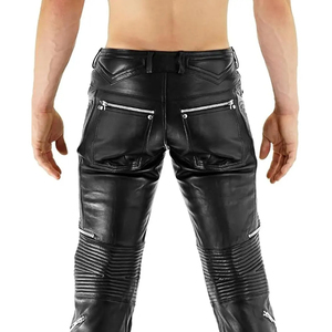 Pantalon en similicuir de qualité supérieure pour homme, coupe classique, longueur intégrale, léger et respirant, pour les activités décontractées, apparence moderne et tendance - Product Image 4