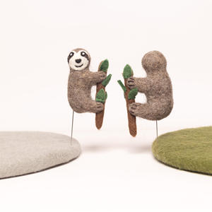 Handmade Felt <b>Sloth</b> Ornament Wool Hanging Christmas Tree Decor Keychain <b>Gift</b> for Child Animal Lovers Wholesale Bulk - Product Image 3