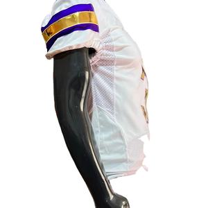 Camiseta de fútbol americano bordado de talla grande transpirable estirable sublimación pantalones de manga corta Pakistán OEM soporte personalizado - Product Image 1