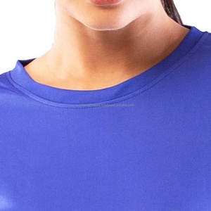 T-shirt en coton personnalisé pour femmes, nouveau design, col rond, manches courtes, doux, respirant, coupe ajustée, été décontracté, logo personnalisé imprimé, couleur unie - Product Image 3