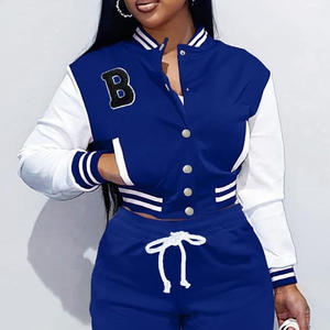 Chaqueta Varsity de Diseño Superior para Mujer 2026, Chaqueta Varsity Corta de Moda Invernal con Relleno de Algodón, Precio al por Mayor, Procesamiento en Crudo - Product Image 2