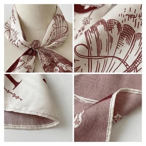 NORTH APPROACH Women's <b>Square</b> <b>Silk</b> <b>Scarf</b> Floral Print Elegant Multi-Functional Fashion Accessory All Seasons - Product Image 4