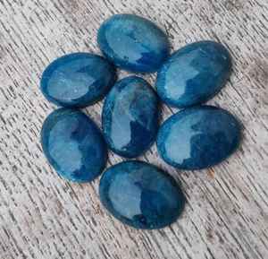 Apatite néon naturelle, cabochon ovale, pierre précieuse de haute qualité, pierre polie pour la fabrication de bijoux, vente en gros - Product Image 2