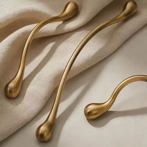 Luxury Solid Brass Floral Cabinet Handle Antique Gold Wardrobe Door Pull Decorative Furniture Hardware for Home Hotel Interiors - Product Image 4