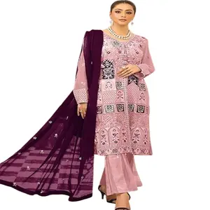 Traje de Shalwar paquistaní bordado, Georgette multicolor, fabricante indio, superventas, lo último