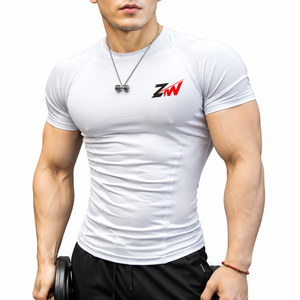 Custom Logo Workout Sports Gym T-Shirt Fitness Training Quick Dry Gym Running T Shirts <b>Rash</b> <b>Guard</b> Low MOQ for Men <b>Women</b> - Product Image 4