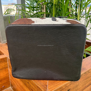 Custom Branded Portable Earrings Ring Case Cow Hide Leather Jewelry Organizer Storage Case Gift Boxes Large Travel Jewelry Boxes - Product Image 5