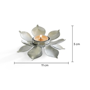 Support de Bougie Chauffe-Plat Fleur Scintillante Dorée – Décoration de Table de Luxe pour Mariage, Fête à Domicile – Vente en Gros - Product Image 6