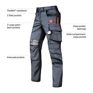 Pantalon de jogging personnalisé pour homme, uni, teint, résistant, 100% coton, décontracté, avec poches pour outils, pantalon de travail pour charpentier - Product Image 1