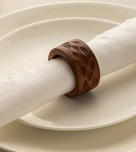 Juego de Servilleteros Decorativos de Madera, Accesorios de Comedor Hechos a Mano Naturales para Hostelería y Banquetes - Product Image 1