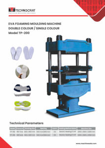 Máquina de Moldeo de Espuma EVA Technocrat Moldings Modelo TP-200 con Motor Multivoltaje de un y dos Colores - Product Image 5