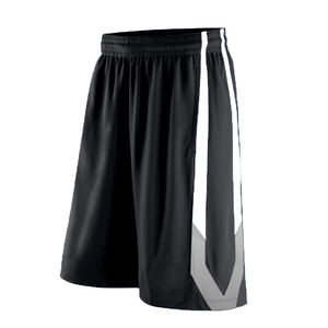 Men's Black Basketball Shorts With White And Gray Stripes Elastic Waist Moisture Wicking All Seasons Regular Fit - Product Image 1