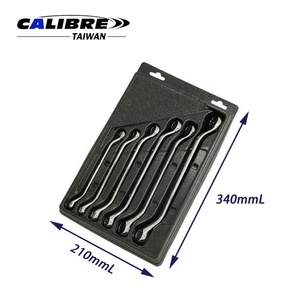 Jeu de clés à anneau métriques à double extrémité, peu profondes et décalées, 6 pièces, TAIWAN CALIBRE - Product Image 6