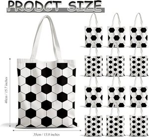 Football Soccer <b>Tote</b> Bag Custom Logo <b>Canvas</b> Carry Bag Reusable Lightweight Durable Shopping Gym Travel Accessory - Product Image 4