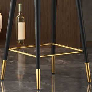 Modern PU <b>Leather</b> <b>Bar</b> <b>Stool</b> with Backrest, Counter Height Kitchen <b>Bar</b> Chair with Metal Footrest for Home Pub Bistro Restaurant - Product Image 5