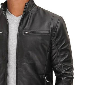 Wholesale Price Casual <b>Leather</b> <b>Jackets</b> OEM <b>Mens</b> <b>Leather</b> <b>Jacket</b> For Biker Distressed Genuine Lambskin Top Quality Material Super - Product Image 4