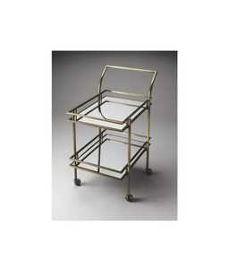 Minimalist Black Metal Bar Cart 2 Tier Rectangular Slim Rolling Service Trolley Industrial Kitchen Storage Beverage Cart - Product Image 4