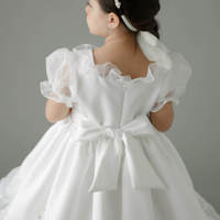 Robe de Princesse Blanche de Luxe pour Filles, Robe de Bal en Tulle Superposé avec Broderie Florale pour Mariages et Premières Communions - Robe Jena