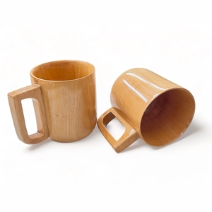 Eco Friendly Handmade Natural Wooden Coffee Mug Vintage Wood <b>Tea</b> <b>Cup</b> Custom Logo Wholesale <b>Large</b> Beer Mug with Handle Wood Mugs - Product Image 5
