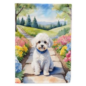 Maltipoo Printemps Chemin Jardin Drapeau Multicolore Décoratif Cour Bannière pour Patio Oeuvre et Lits de Fleurs Boîte Aux Lettres Drapeau Taille - Product Image 1