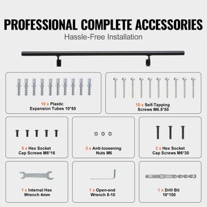Corrimano da Parete per Scale Interne da 1,5 m, in Lega di Alluminio Rinforzata, Kit di Installazione, Dispositivo di Assistenza per Scale Interne - Product Image 3