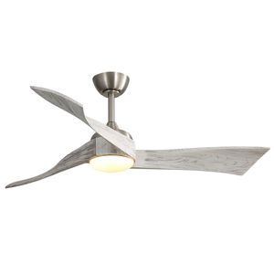 Ventilatore da Soffitto da 52 Pollici in Nichel Spazzolato con Telecomando a 6 Velocità, Motore DC a Risparmio Energetico, Varie Opzioni di Illuminazione - Product Image 1