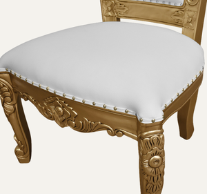 Classic Luxury <b>White</b> Antique Throne <b>Chair</b> Solid Mahogany Wood Durable Living Room Apartment Furniture - Product Image 6