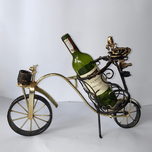 Wrought Iron Modern Bicycle Wine Rack Decor Art Sculpture Handmade Durable Customizable 3D Design Display <b>Stand</b> Wedding - Product Image 2
