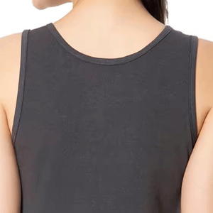 Women's Solid Color Scoop <b>Neck</b> Knitted Tank Top Breathable Casual Sleeveless Vest Regular Length 100% Polyester - Product Image 2