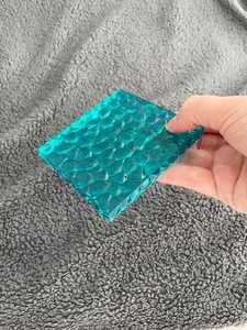Square Handmade Epoxy Resin Coaster, <b>Gems</b>, Transulcent Ocean Teal - Product Image 5