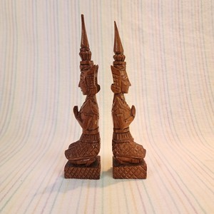 Figura de Dama Bailarina Hecha a Mano en Madera de Teca |   Esculturas de Madera al por Mayor de la India - Product Image 6