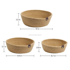 Panier rond en jute fabriqué à la main, panier de rangement pour la maison, le linge, les jouets et la décoration du salon - Product Image 2