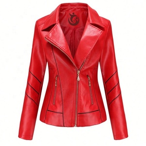 แจ็กเก็ตหนังแท้แขนยาวสำหรับผู้หญิง, เสื้อแจ็กเก็ตมอเตอร์ไซค์สำหรับฤดูหนาวเป็นมิตรต่อสิ่งแวดล้อม - Product Image 2